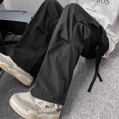 HEARUJOY  -  Black Cargo Pants for Men Overalls Cargo Trousers Male Pink Autumn Loose Casual Streetwear Hip Hop Pocket Oversize Straight