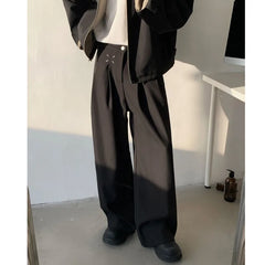 HEARUJOY  -  Suit Pants Men Society Mens Black Dress Pants Korean Loose Casual Wide Leg Pants Mens Office Formal Trousers Plus Size 5XL