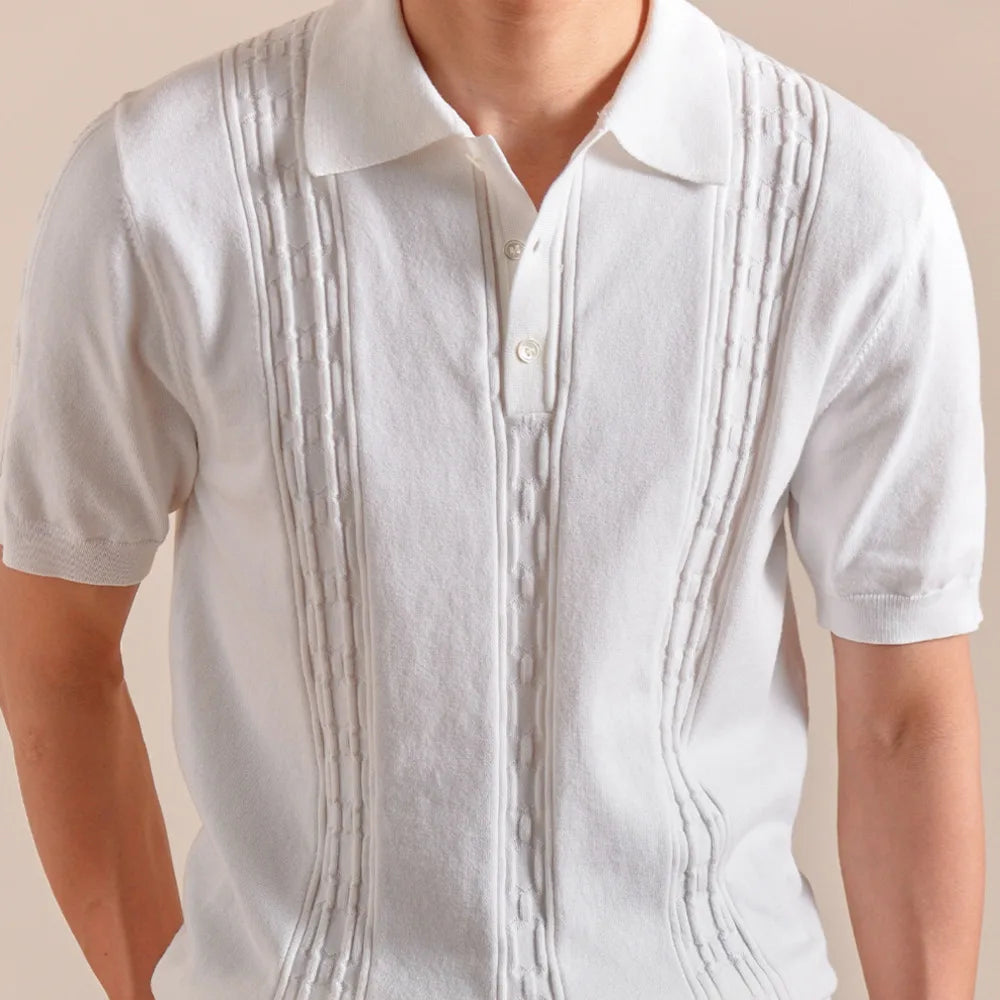 HEARUJOY  -  Summer Retro Collar Italy Polo Shirt Men Cotton Blend Short Sleeve Lightweight Breathable Casual Half Sleeve Top Knitted Tshirt