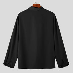 HEARUJOY  -  Casual Outing Casual Wear White Stand Collar Shirt Stand Collar Casual Wear Lapel Neckline Brand New Condition