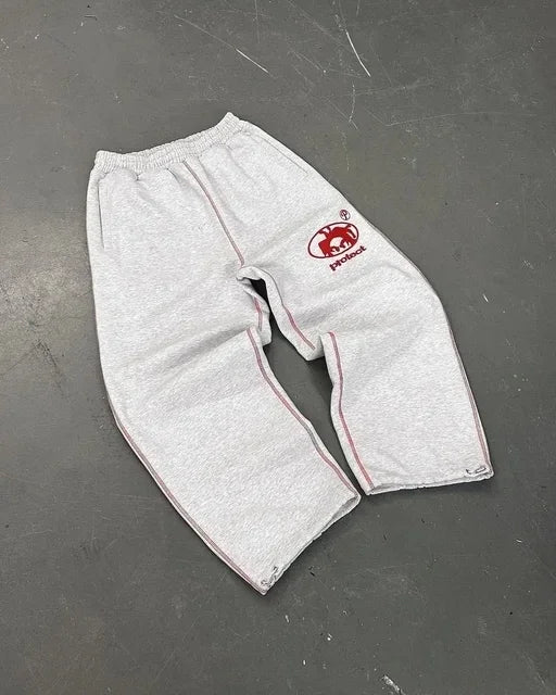 Hearujoy Y2K retro fashion simple striped casual pants for men and women Harajuku straight pants high waist loose hip hop sweatpants