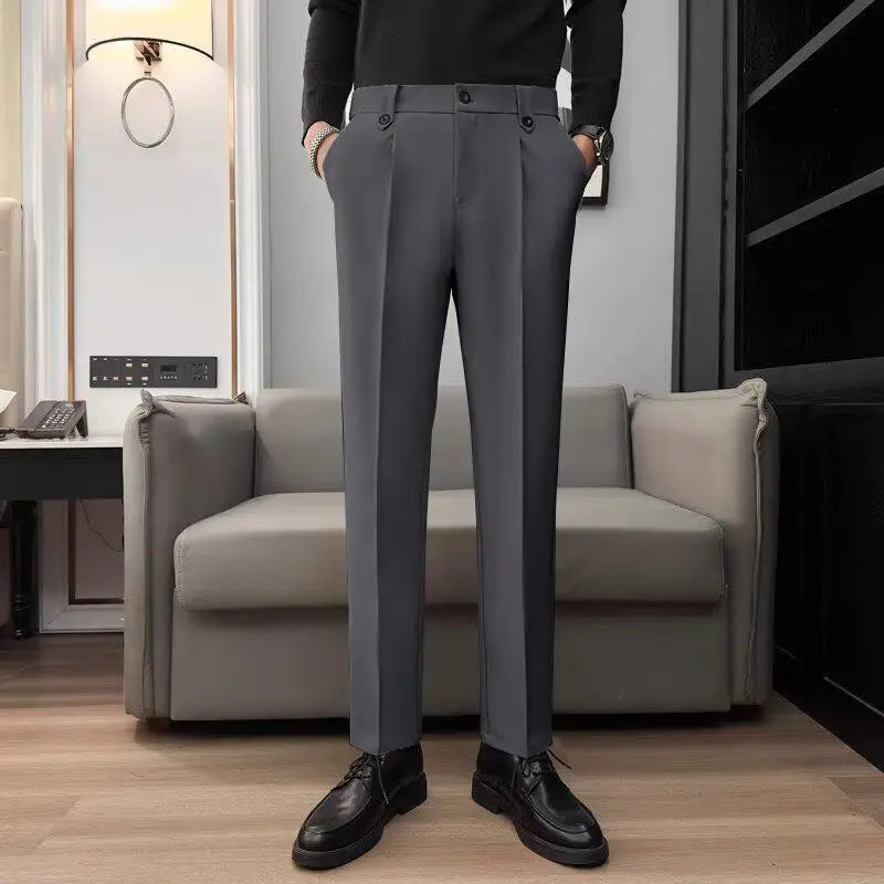 HEARUJOY  -  New Casual Business Trousers Trendy Slim Men's Korean Version Nine Points Pants