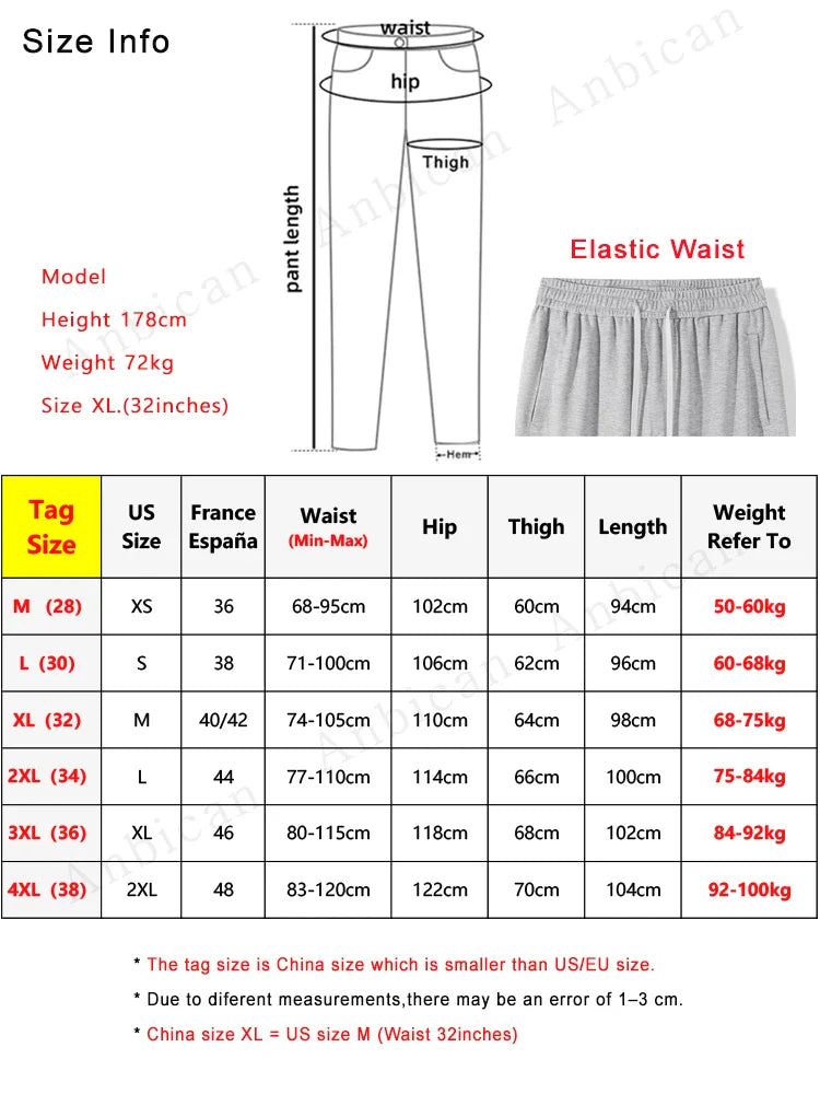 Hearujoy 2024 New Spring Summer Men's Joggers Sweatpants Korean Fashion Band Waist Sportswear Cotton Knit Track Pants Loose Home Trousers