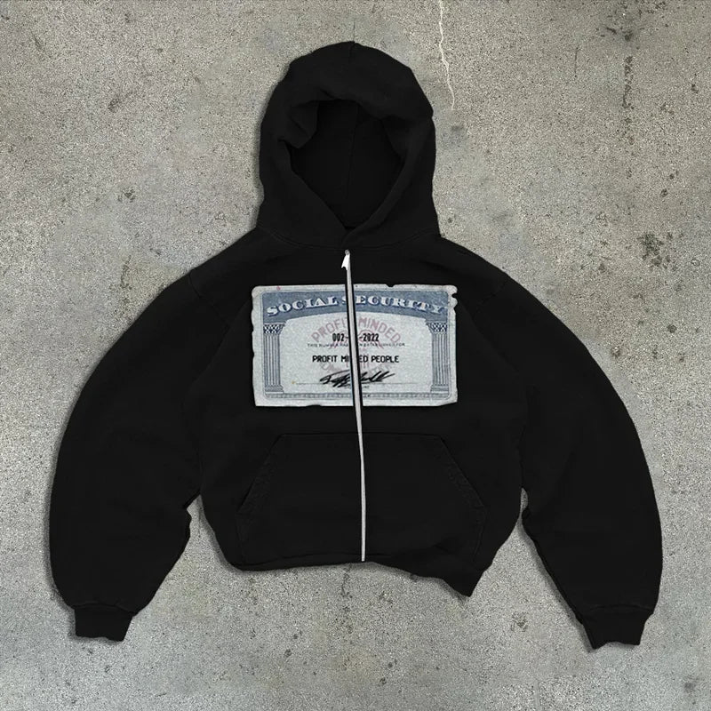 Hearujoy Street Men's Hoodie 2024 Casual Versatile Harajuku Style Y2K Zip Sweatshirt American Gothic Rock Skull Bones Oversized Hoodie