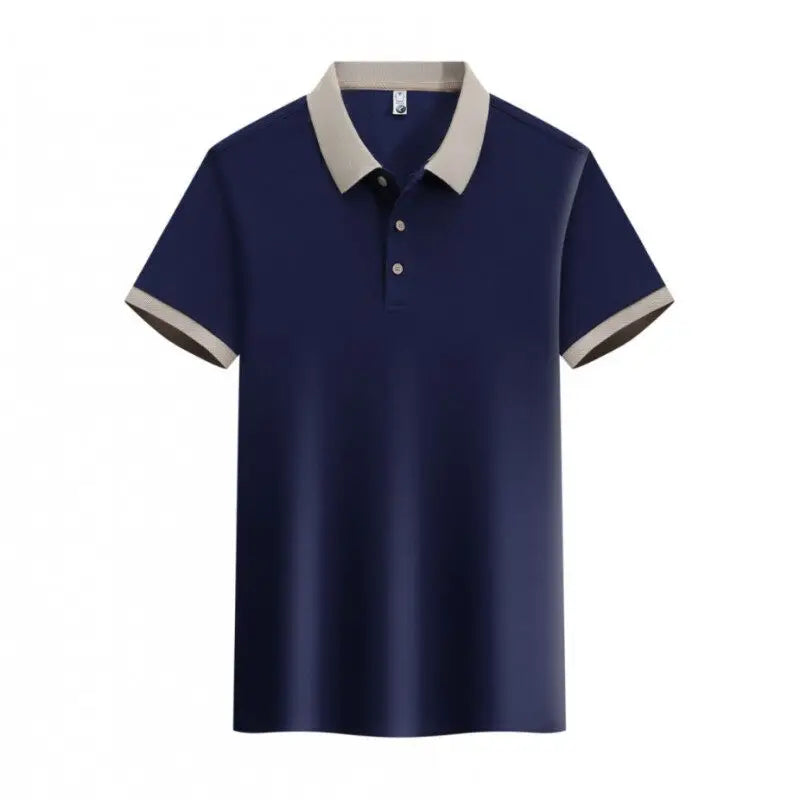 HEARUJOY  -  Summer Men's Clothing Luxury Knit Short Sleeve Polo Shirt Retro Button-down Patchwork Popular Fashion Business Casual T-shirt