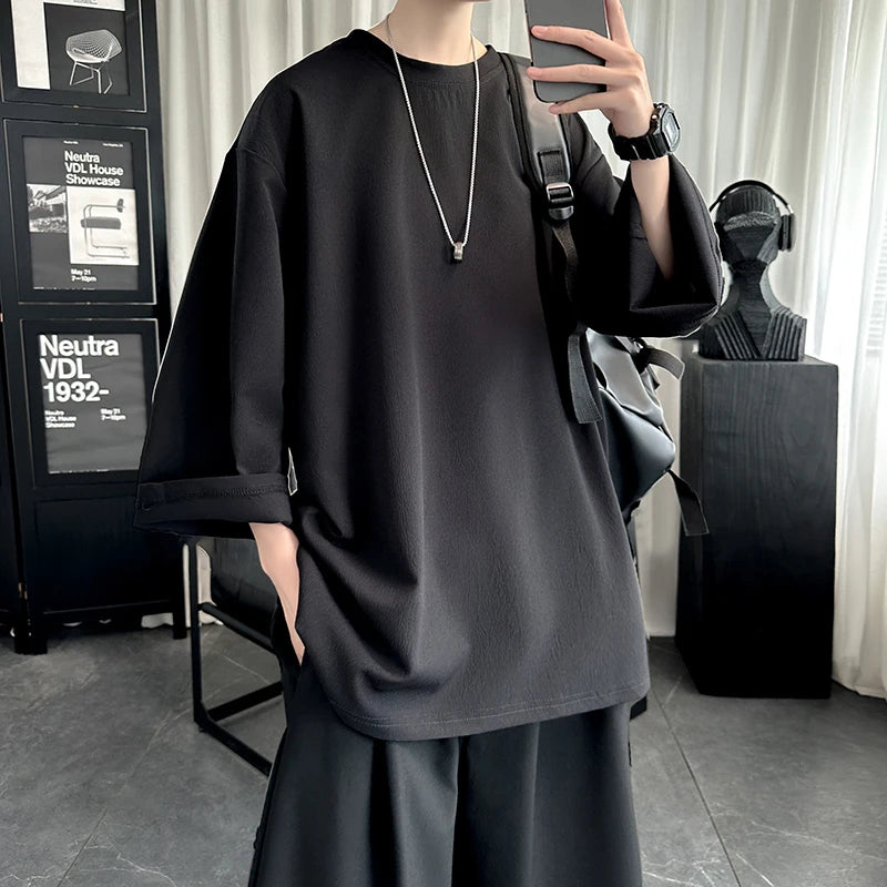 Hearujoy Summer Short Sleeved T-shirt Men Fashion Oversized Casual T Shirt Men Streetwear Hip-hop Loose Round Neck T Shirt Mens Top M-3XL