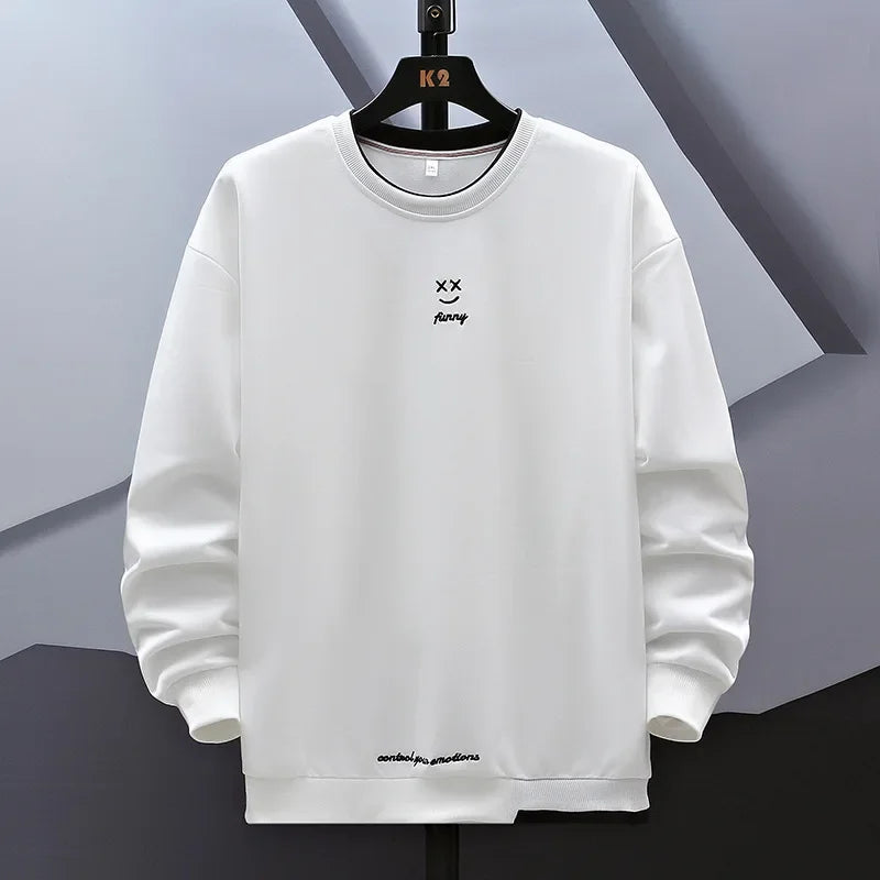 HEARUJOY  -  Men Sweatshirts 2025 Spring Autumn Casual Pullover for Male Oversize Hoodies Letter Embroidery Loose Tops Hip Hop Streetwear