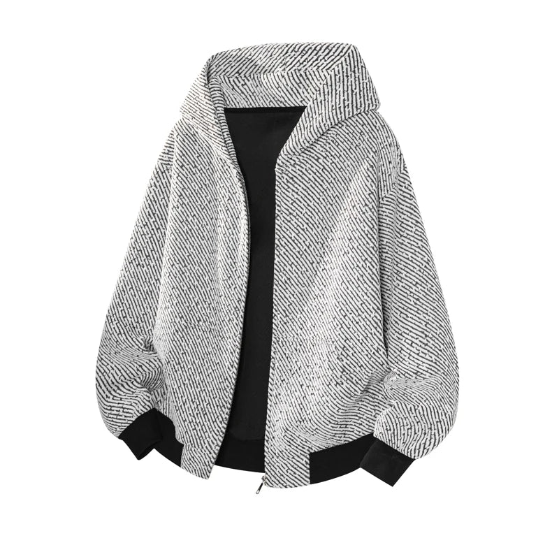 HEARUJOY  -  Y2K Retro Autumn Hoodies For Men and Women Street Hooded Cardigan Long Sleeves Sweatshirts Black Gray Zipper Hoodie 5XL