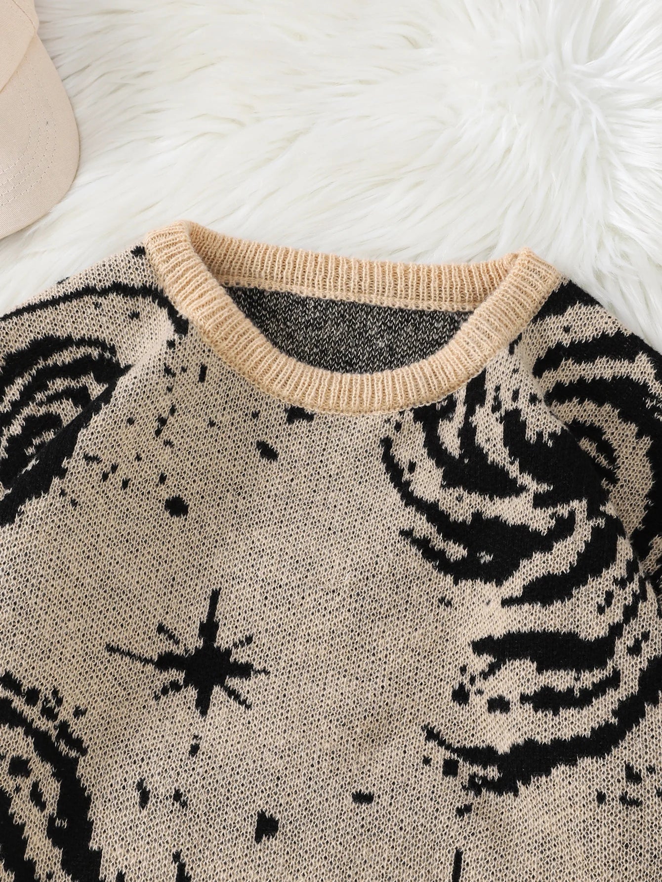 HEARUJOY  -  New Popular Street Ripped Abstract Starry Sky Pattern Pullover Ripped Sweater Casual Round Neck Knitted Men's Pullover