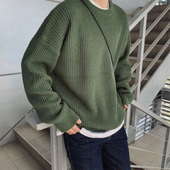 HEARUJOY  -  Korean Fashion Sweaters Men Autumn Solid Color Wool Sweaters Slim Fit Men Streetwear Mens Clothes Knitted Sweater Men Pullovers