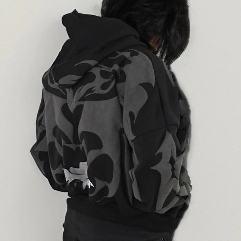 HEARUJOY  -  New Fashionable Mens Baggy Hooded Sweatshirts 2025 Autumn Streetwear Vintage Jacquard Hoodies For Men Outdoor Casual Hoodie Top