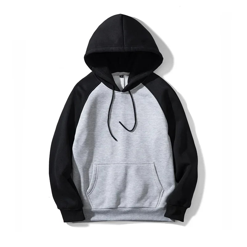 HEARUJOY  -  Men New Sweatshirts Pullover Hooded Hoodies Spliced Patchwork Pockets Draw String Sweatshirt Loose Sports Casual 2025 New Spring