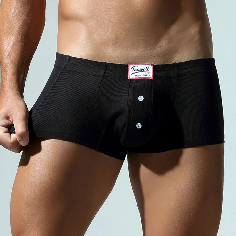 HEARUJOY  -  Men Solid Sports Boxers Short Underwear Breathable Bulge Pouch Underpants Low Waist Boxer Trunk Soft