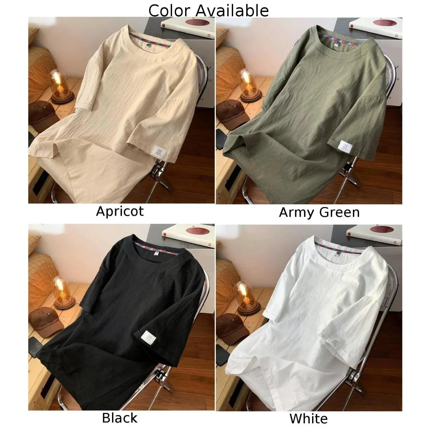 HEARUJOY  -  Summer Tops For Men Fashionable Tops Loose Fit Casual Tops Slightly Stretchy Solid Pattern Summer Wear