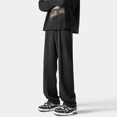 HEARUJOY  -  Brown Black Suit Pants Men Fashion Society Mens Dress Pants Korean Loose Straight Pants Mens Office Formal Trousers Plus Size