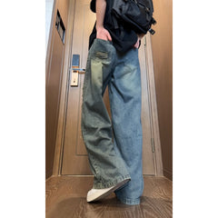 Hearujoy Spring Summer Vintage Streetwear Ripped Hole Jeans Men Women Harajuku Aesthetic Wide Leg Denim Trousers Unisex Straight Pants