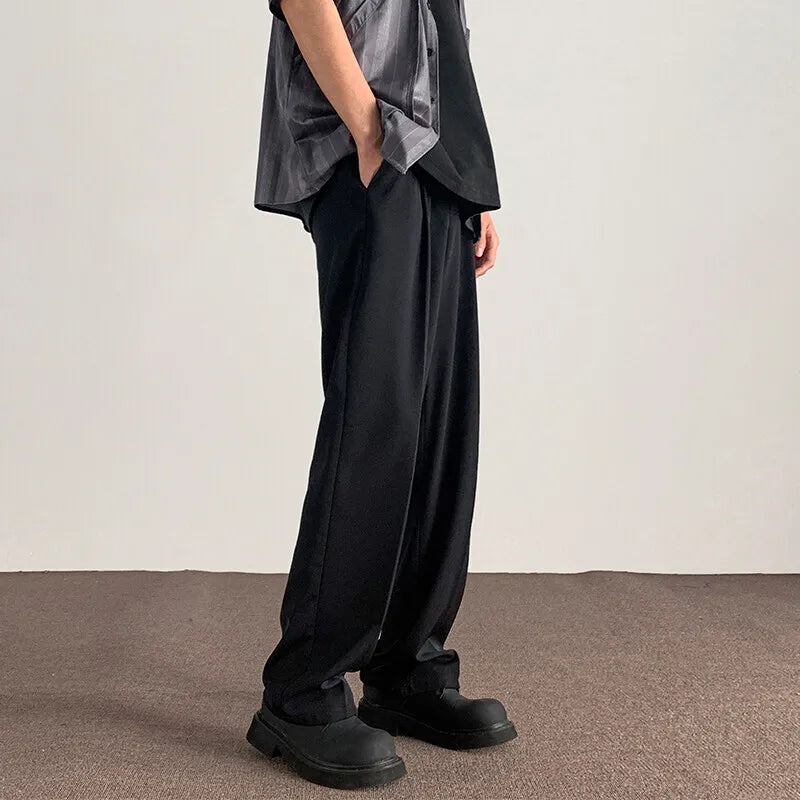 HEARUJOY  -  Brown Black Suit Pants Men Fashion Society Mens Dress Pants Korean Casual Straight Pants Mens Office Formal Trousers Plus Size
