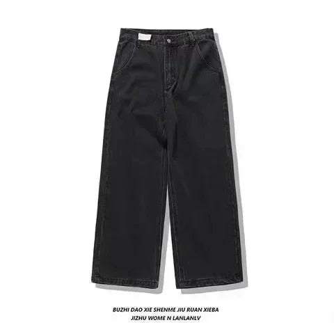 Hearujoy Y2K New Line Embroidered Red Denim Mid Pants American Retro Gothic Jeans Men Street Hip Hop Harajuku Punk Loose Wide Legs Shorts
