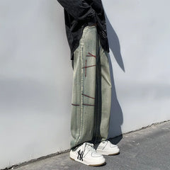 HEARUJOY  -  Autumn Men'S Jeans Korean Version Loose Straight Leg Pants Street Style Wide Leg Pants Black Pants Casual Denim Jeans