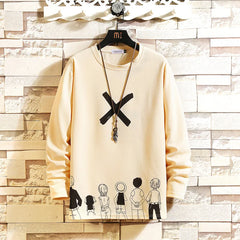 HEARUJOY  -  Autumn Spring Black White Tshirt Top Tees Classic Style Brand Fashion Clothes OverSize M-5XL O NECK Long Sleeve T Shirt Men'S