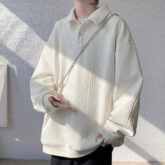HEARUJOY  -  Spring Lapel Hoodie Men Fashion Casual Pullover Sweatshirt Men Streetwear Korean Loose Casual Hoodie Men Oversized Hoody M-3XL