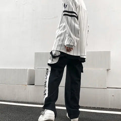 Hearujoy New Overalls Men's Spring And Autumn Cartoon Collage Ins Fashion Casual Trousers High Street Harajuku Streetwear Men's Clothes