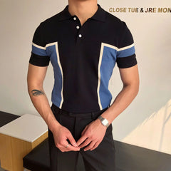 HEARUJOY  -  Summer Cotton Men Polo Shirt Business Casual Turn-down Collar Button-up Tees Fashion Flocking Tshirts Top Lce Silk Fabric Blouse