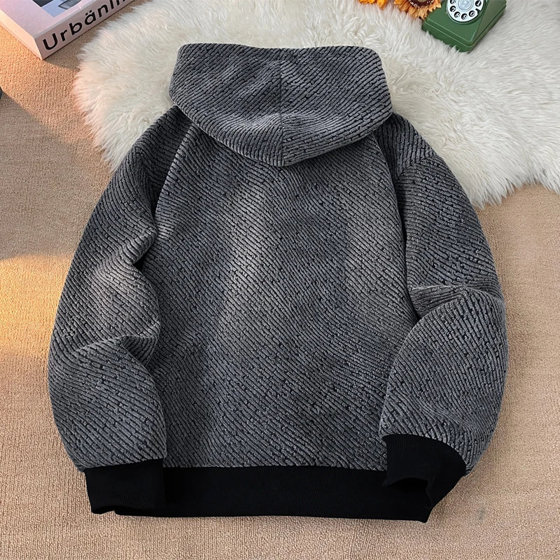 HEARUJOY  -  Y2K Retro Autumn Hoodies For Men and Women Street Hooded Cardigan Long Sleeves Sweatshirts Black Gray Zipper Hoodie 5XL