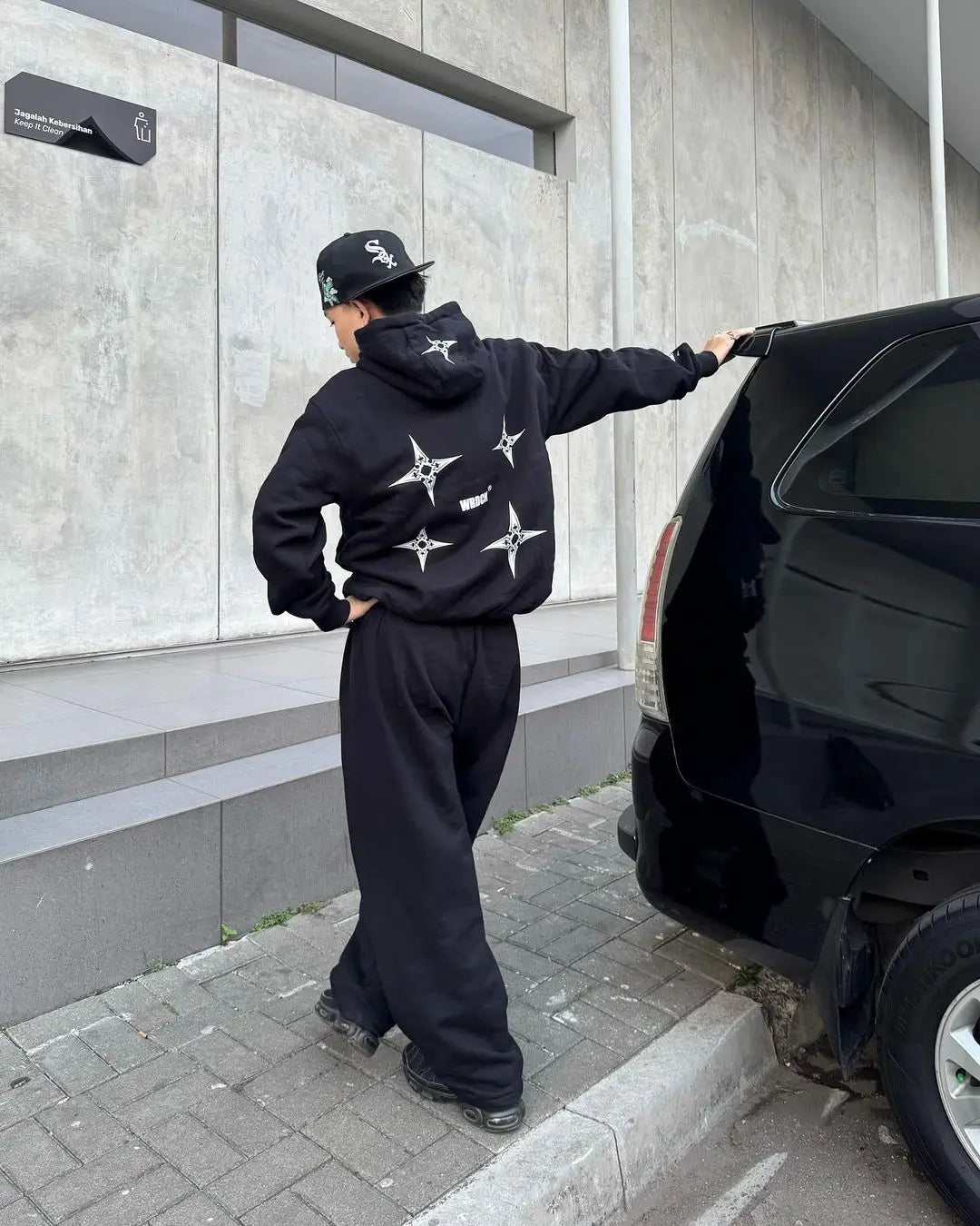 Hearujoy Hip Hop Dart Print Oversized Zip Up Hoodie Sweatpants Two Piece Set Y2K Clothes Tracksuit Men Casual Pants Tops Men Clothing