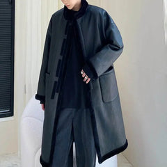 HEARUJOY  -  Winter New Men's Mid-Length Fur Coat American Retro Fashion Trend Casual Loose High Street Windproof Niche Men's Tops