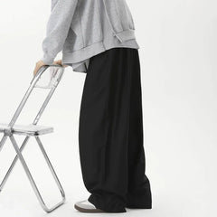 HEARUJOY  -  Black Suit Pants Men Oversized Fashion Society Mens Dress Pants Korean Loose Casual Wide Leg Pants Mens Office Formal Trousers