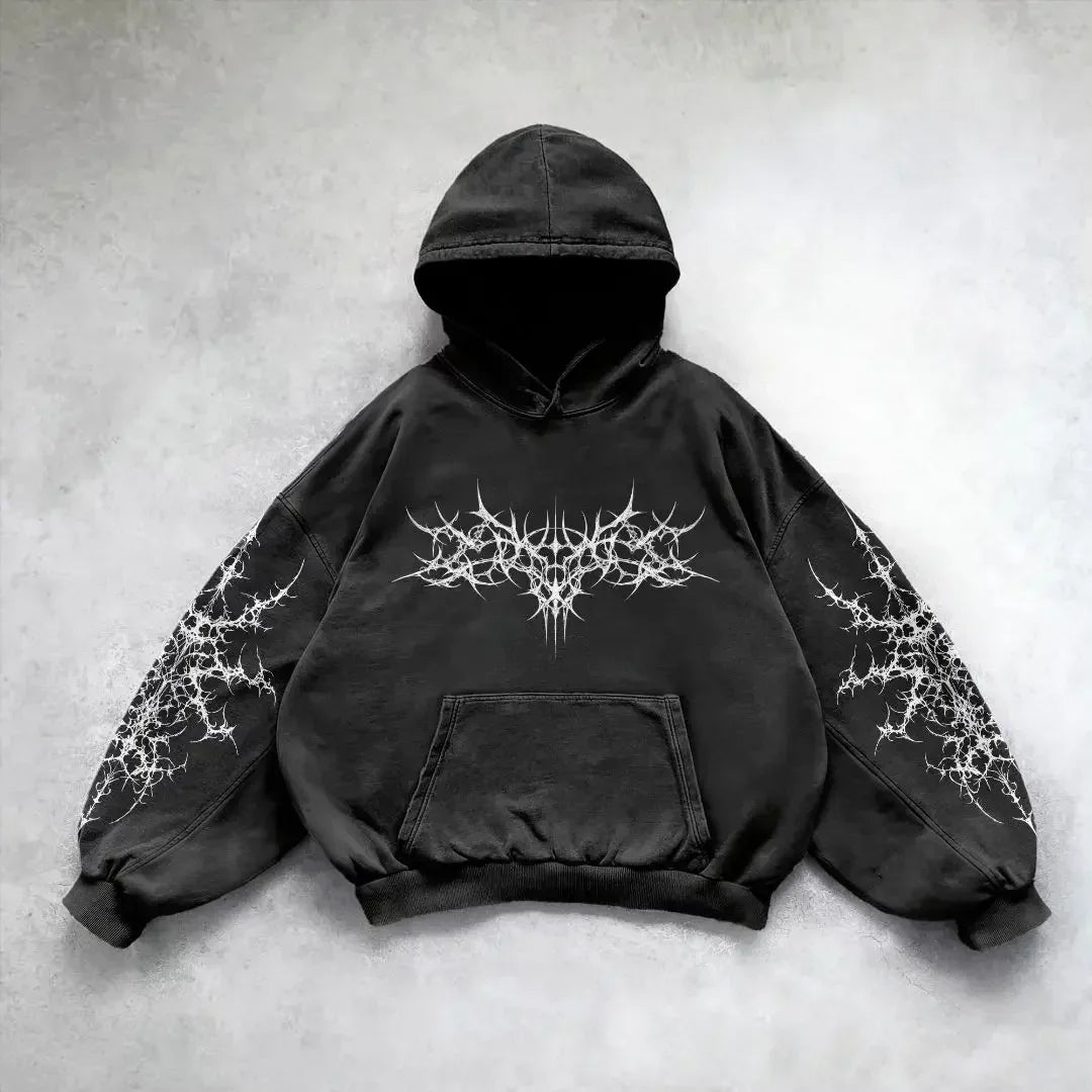Hearujoy Y2k Hoodie New Leaf pattern Camouflage Loose Sweatshirt Mens Womens American Retro Street Hip Hop Streetwear Unisex Camo Hoodies