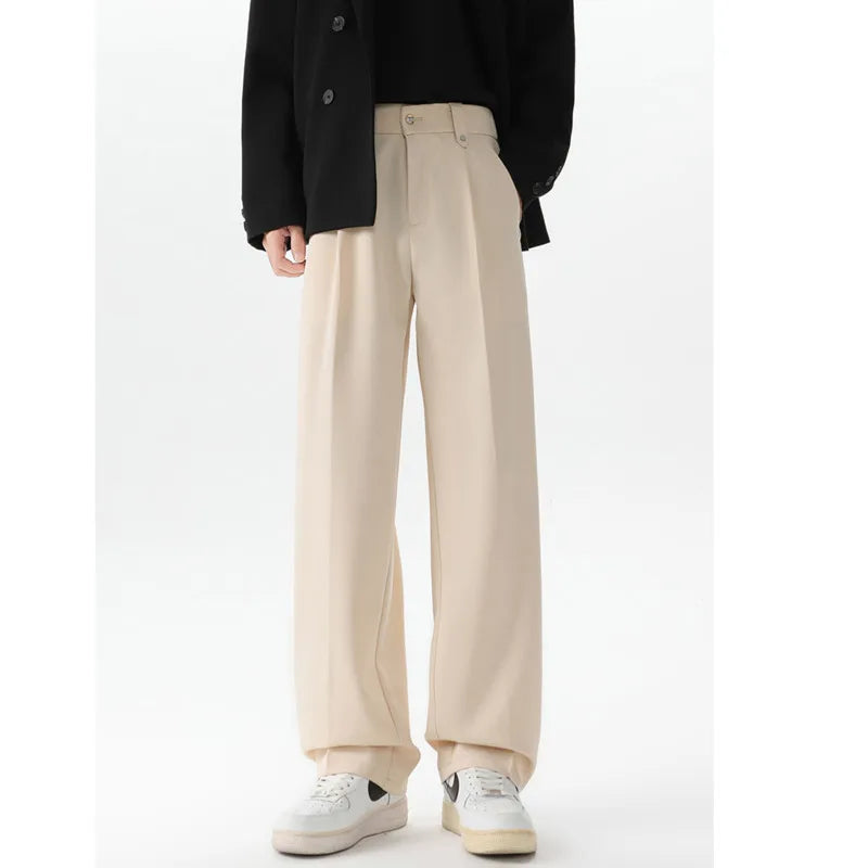 HEARUJOY  -  Spring/Summer Men's Lounge Suit Pants - Loose Fit Drape Fabric Business Casual Trousers Man Clothing Plus Size 6XL 7XL 8XL