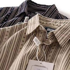 Hearujoy New Design Japanese Vintage Striped Shirts for Men and Women Long-sleeved Spring Loose Casual Hawaiian Shirt Jacket Streetwear