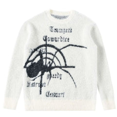 Hearujoy New Autumn And Winter Mens Street Spider Pattern Knitted Sweater Harajuku Pullover Casual Sweater Hip-Hop Trendy