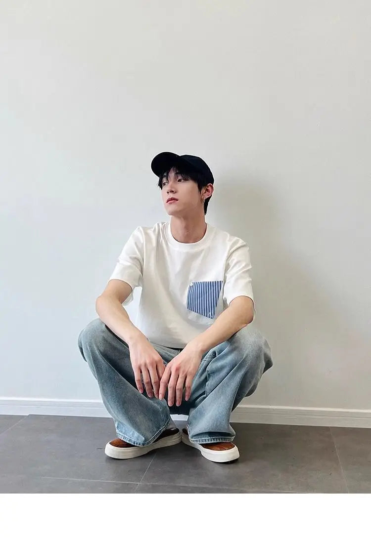 HEARUJOY  -  Summer Trendy Pocket Striped Casual Round Neck Short Sleeve T-Shirt