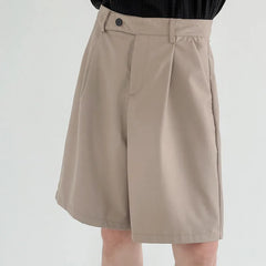 HEARUJOY  -  Summer Black Suit Shorts Men Fashion Social Mens Dress Shorts Korean Loose Straight Casual Shorts Mens Office Formal Shorts