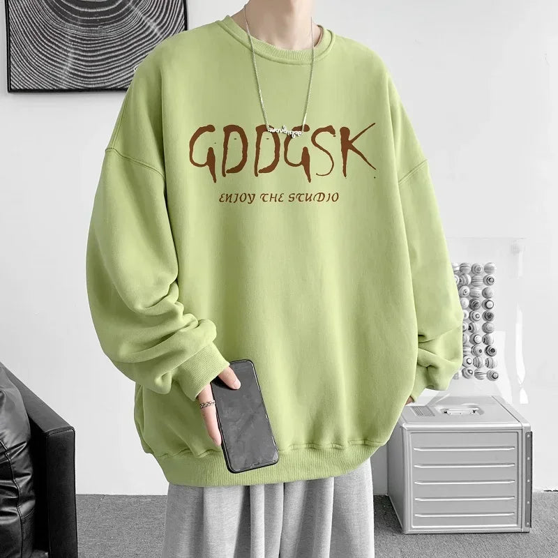 HEARUJOY  -  Men's Oversized Hoodie White 5XL Unisex Autumn Over Size Hoodies for Men Letter Print Man Casual Wear Hoody Male Sweatshirt