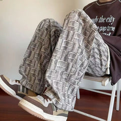 HEARUJOY  -  Summer Straight Chino Corduroy Men's Spring New Fashion Retro Sports Pants Loose Wide-legged Casual