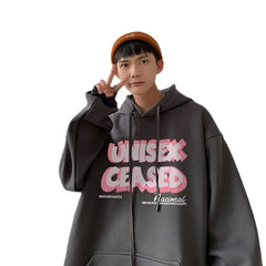 HEARUJOY  -  Men's Oversized Hoodie Black With Hat 5XL Hoodies Oversize for Men Letter Print Man Casual Wear Hoody Male Sweatshirt Unisex