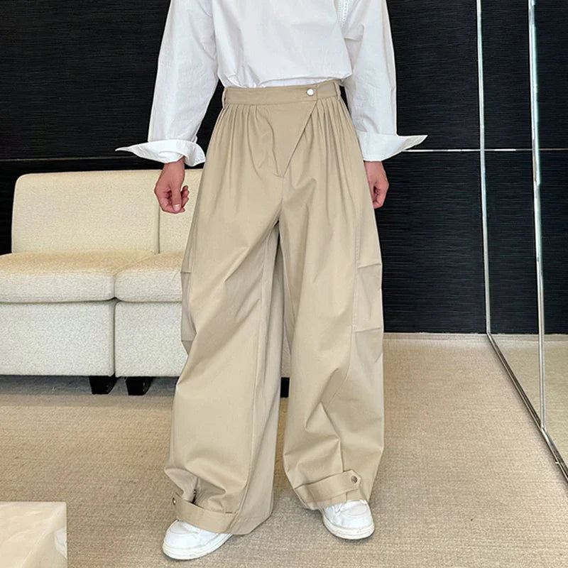 Hearujoy Designers Personalized Pleated Men Overalls Threedimensional Wide Leg Pants Oversize Summer Fashion Trend 9C5963