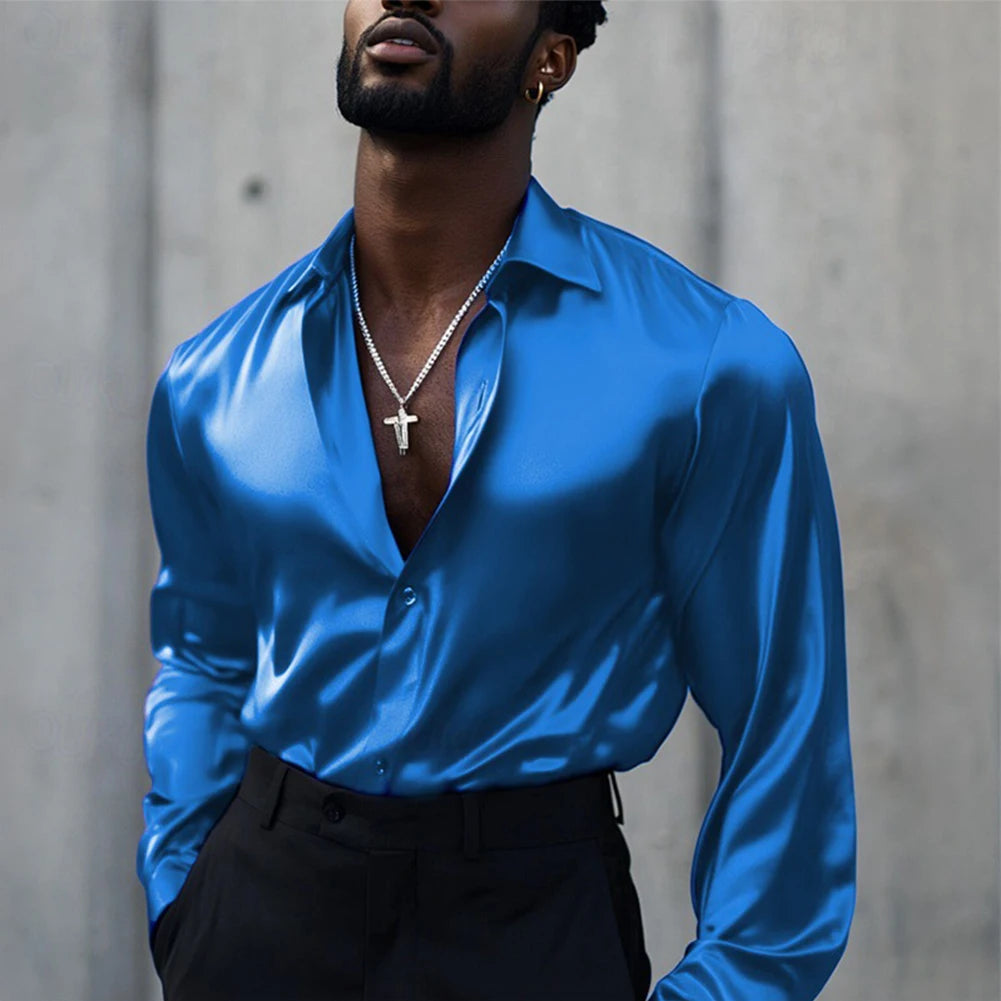 HEARUJOY  -  Business Shirt Casual Top Mens Retro Shirt 5 Spandex 95 Polyester Applicable Gender Men Daily Wear Holiday Attire