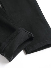 HEARUJOY  -  Men'S Slim-Fit Dark Cotton Jeans - Stretch Denim Pencil Pants, Machine Washable