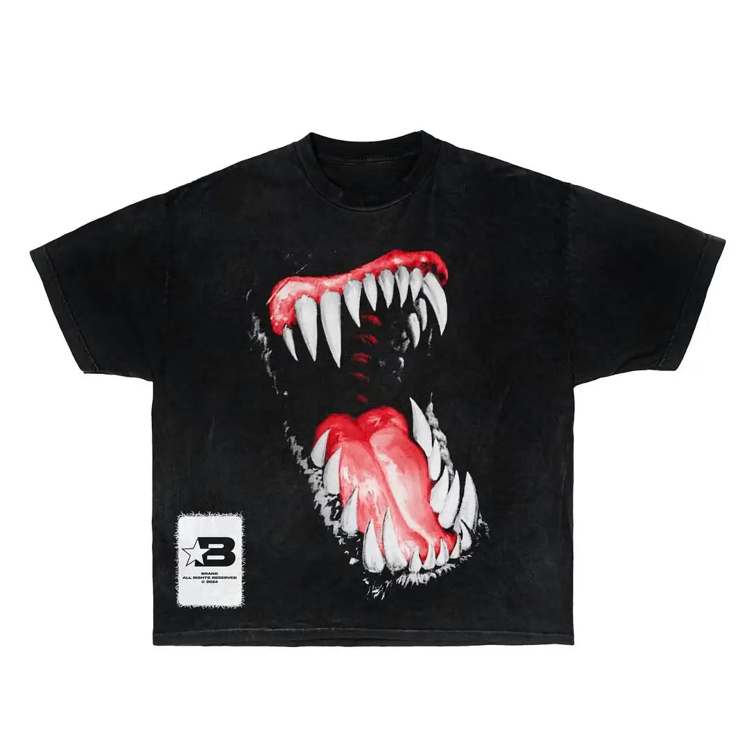 Hearujoy American Simple New Style Harajuku Style Special Body Armor Printed T-shirt Men's Spring Trend Street Y2K Fashion Short Sleeves
