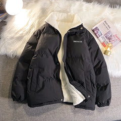 HEARUJOY  -  Letter Graphic Oversized Men Women Parka Fashion Streetwear Male Female Fleece Thicken Winter Jacket New Women's Clothing