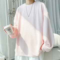HEARUJOY  -  New Oversized Pullover Solid Color Spring Autumn New Men's Sweatshirts Hoodies Harajuku Crewneck Tees Unisex Tops Mens Clothing