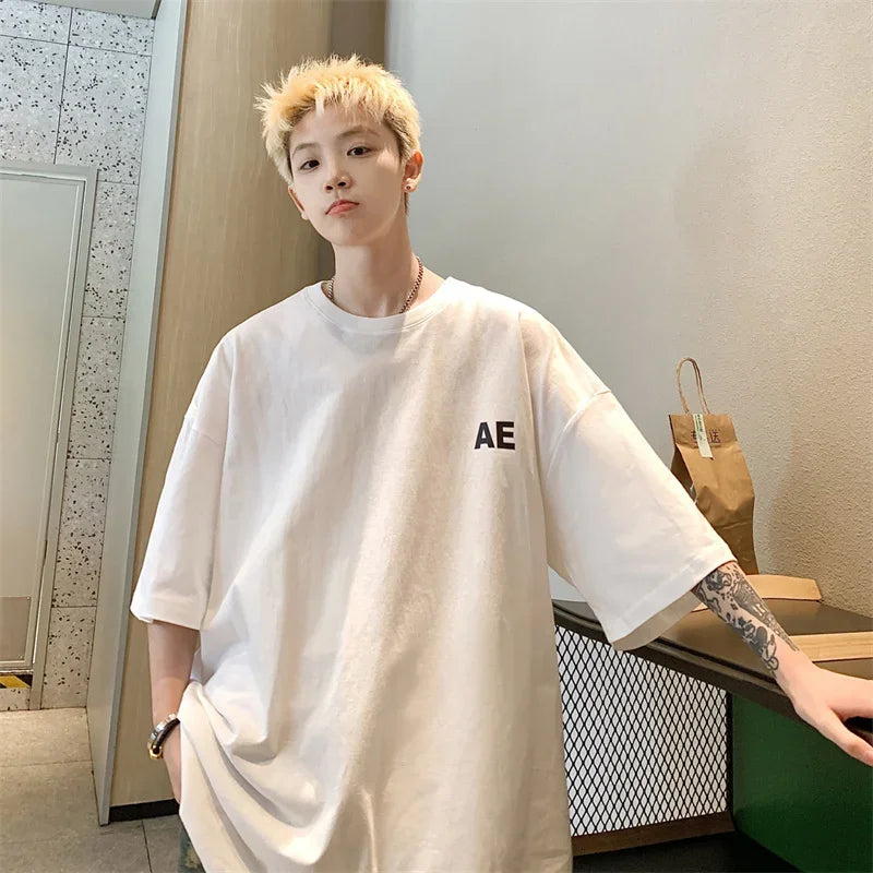 HEARUJOY  -  T Shirt Oversized Cotton White For Men 5XL Men's Letter Print T-shirts Male Casual Wear Summer Tee Shirts Unisex Big Size