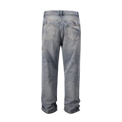 Hearujoy Frayed Hole Washed Pantalones Hombre Baggy Jeans Men's Straight Hip Hop Casual Ropa Y2k Denim Pants Oversized Cargo Trousers