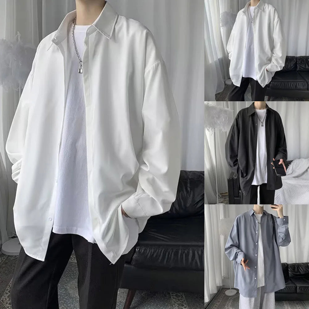 HEARUJOY  -  Casual Korean Style Clothing Harajuku Button Up Blouse Korean Style Shirt Long Sleeve Design Regular Clothing Length