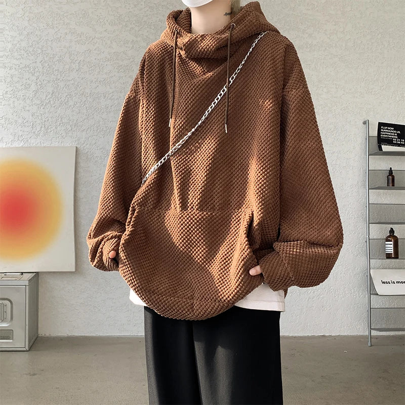 Hearujoy Harajuku Corduroy Hoodies Men High Quality Streetwear Loose Y2k Hip Hop Hooded Sweatshirts Couple Clothing Female Pullovers